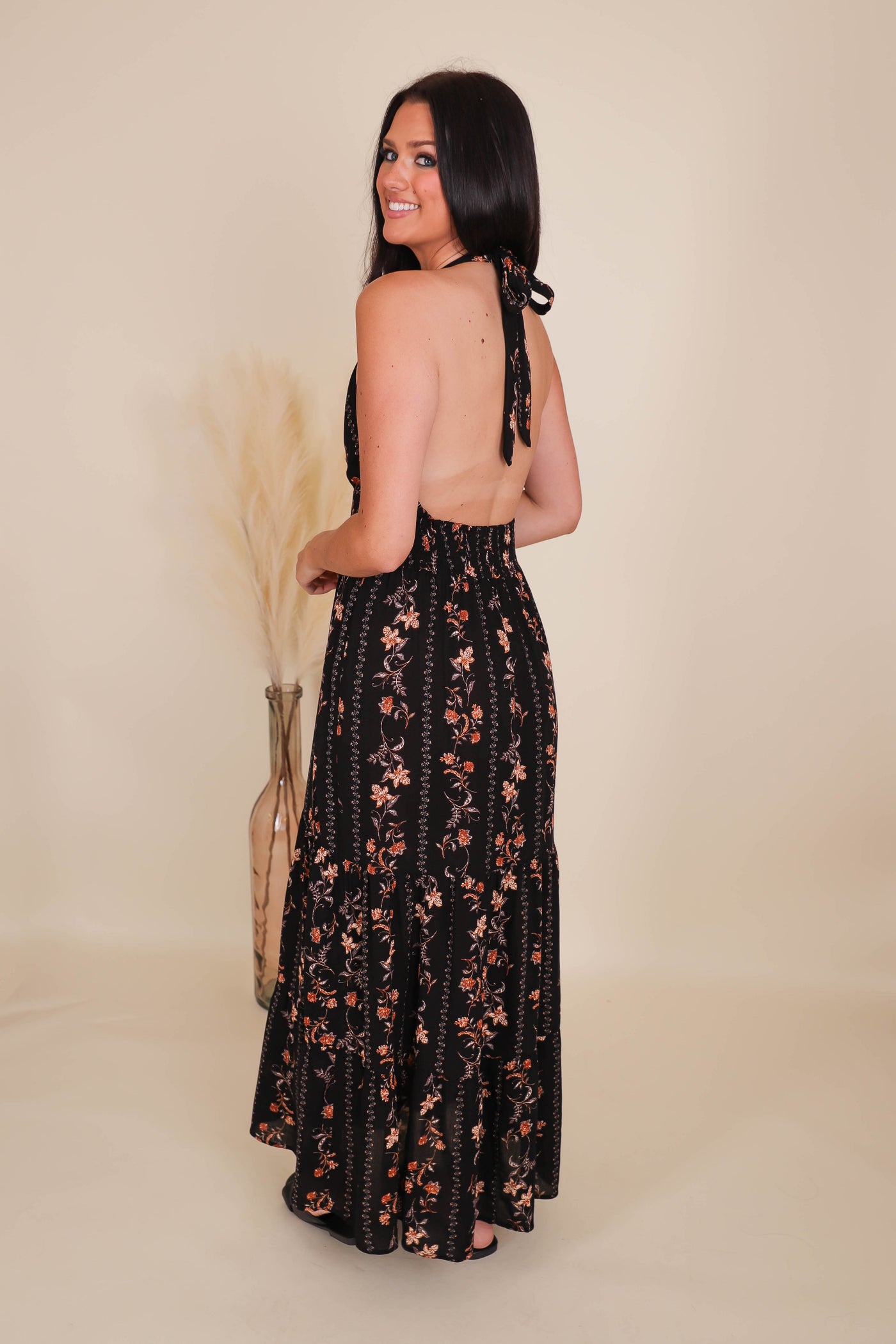 Women's Black Halter Maxi- Women's Sexy Black Maxi Dress- In The Beginning Maxi 