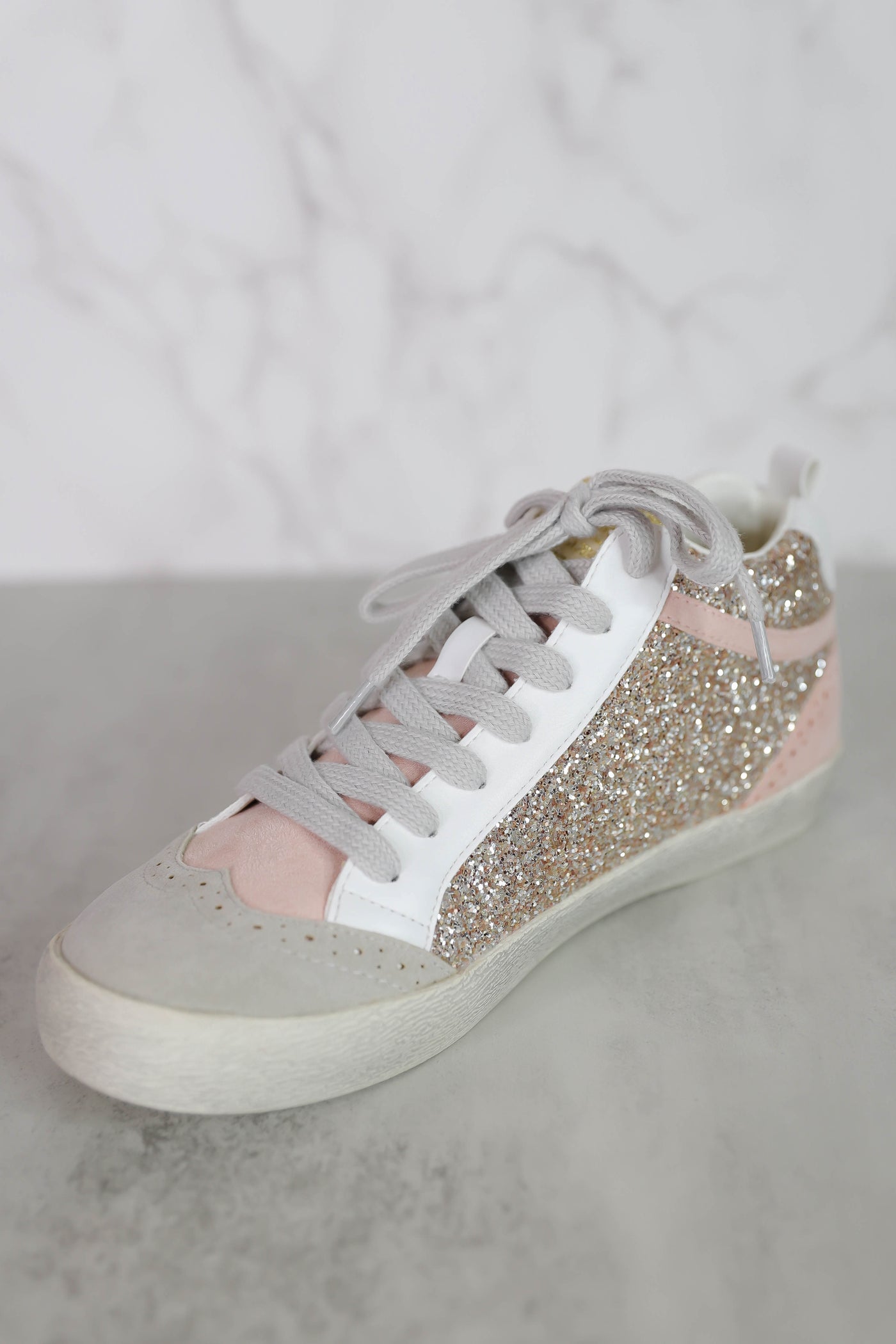 Rose Gold Glitter Star Sneakers- High Top Star Sneakers- Star Sneakers Dupe
