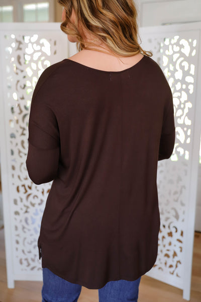 Women's Basic Long Sleeve- Women's Soft Black Top- Women's Layering Tops